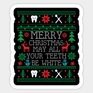 Christmas Dentist Dental Hygienist Assistant Ugly Christmas Sticker